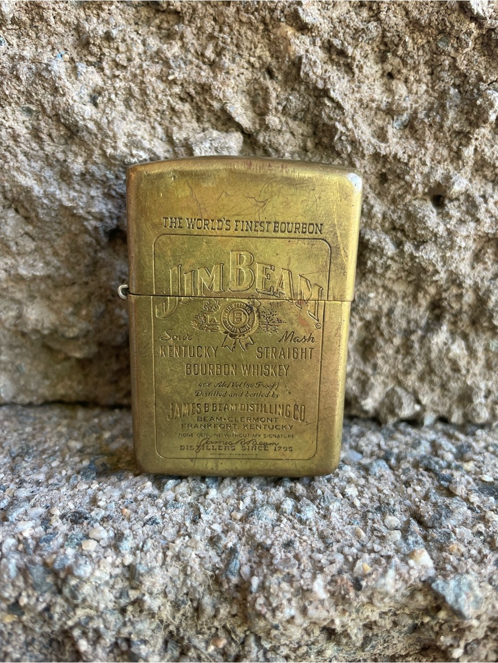 Vintage Jim Beam Solid Brass Zippo